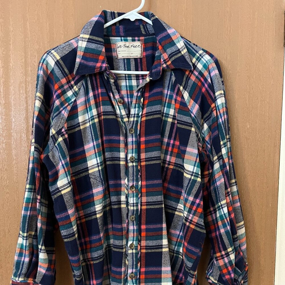 We The Free Girl Meets Boy Plaid Shirt - Small - NWOT